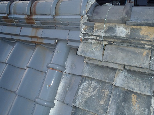 瓦屋根の状態確認